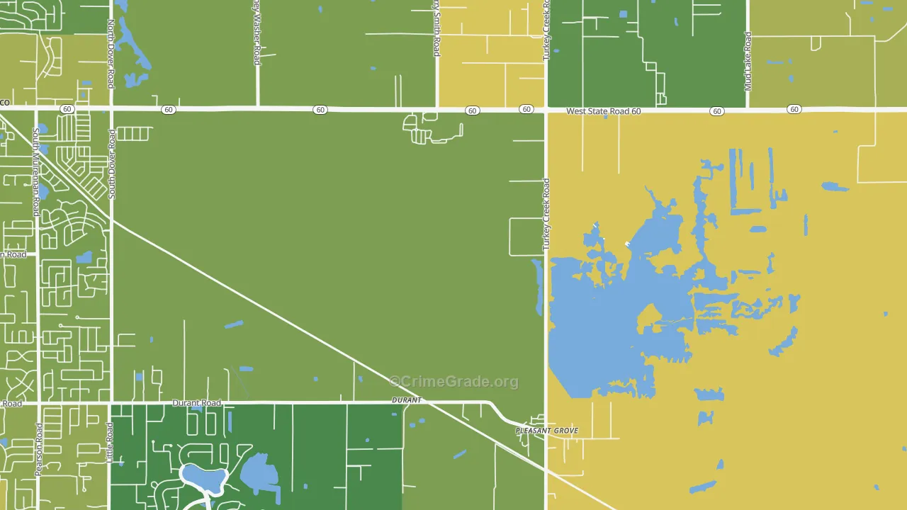 Durant, FL Map of Drug-Related Crime Rates