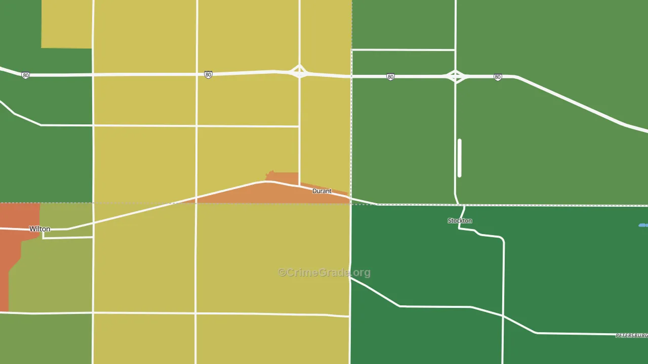Durant, IA Map of Drug-Related Crime Rates