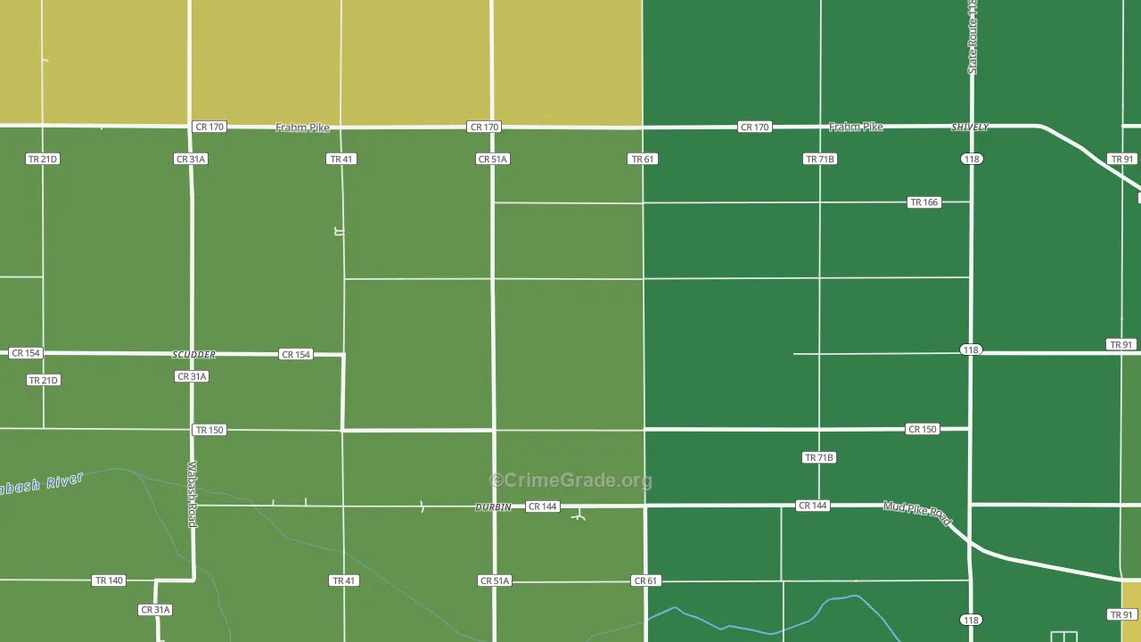 Durbin, OH Map of Drug-Related Crime Rates