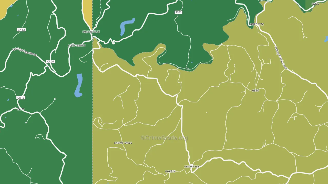 Durbin, PA Map of Drug-Related Crime Rates
