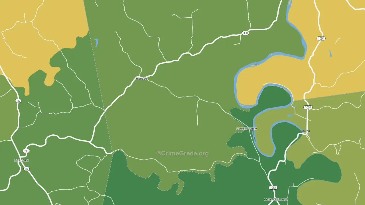 Durbintown, KY Map of Drug-Related Crime Rates