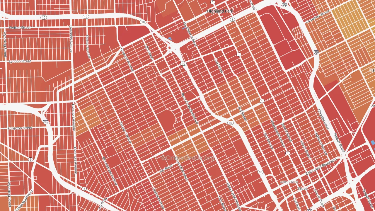 Durfee, Detroit, MI Map of Drug-Related Crime Rates