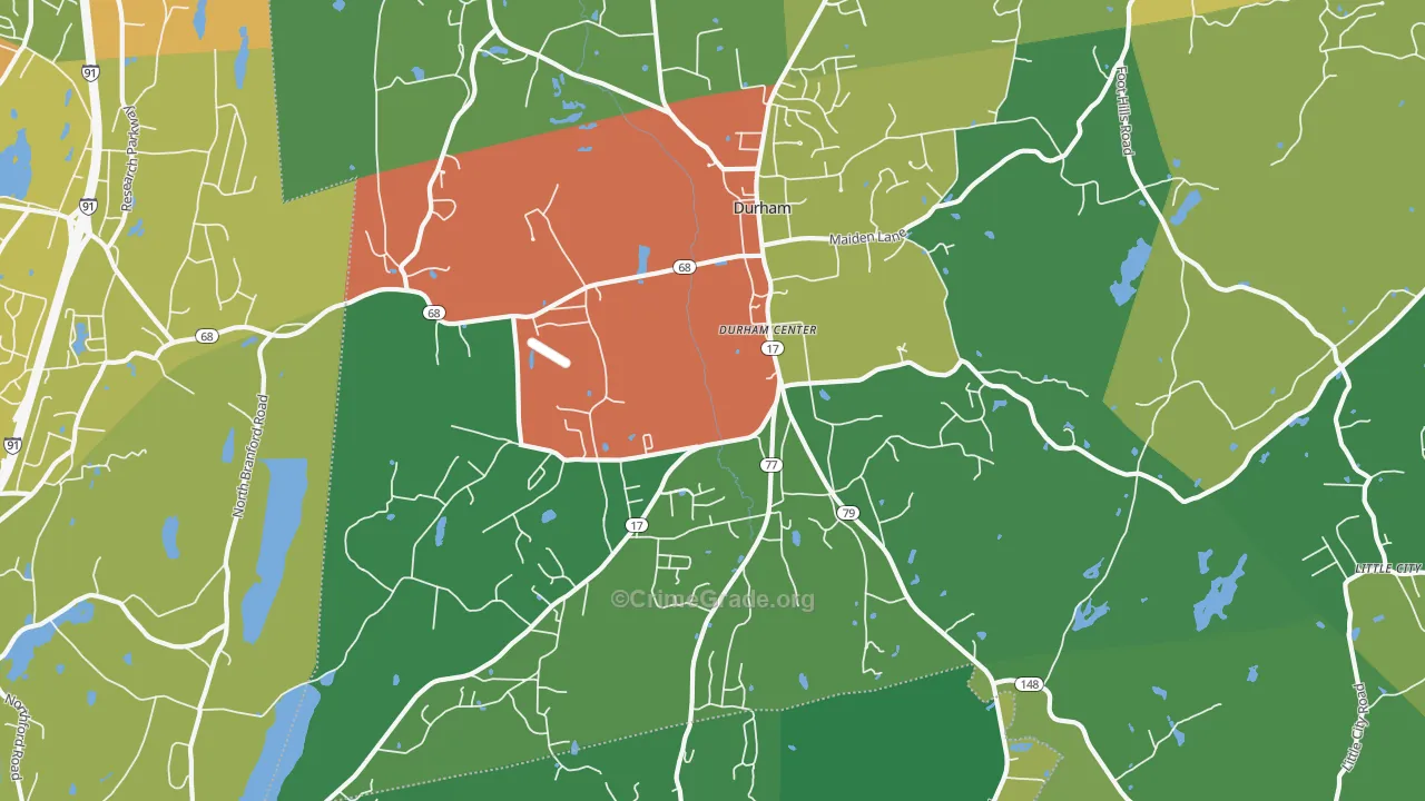 Durham, CT Map of Drug-Related Crime Rates
