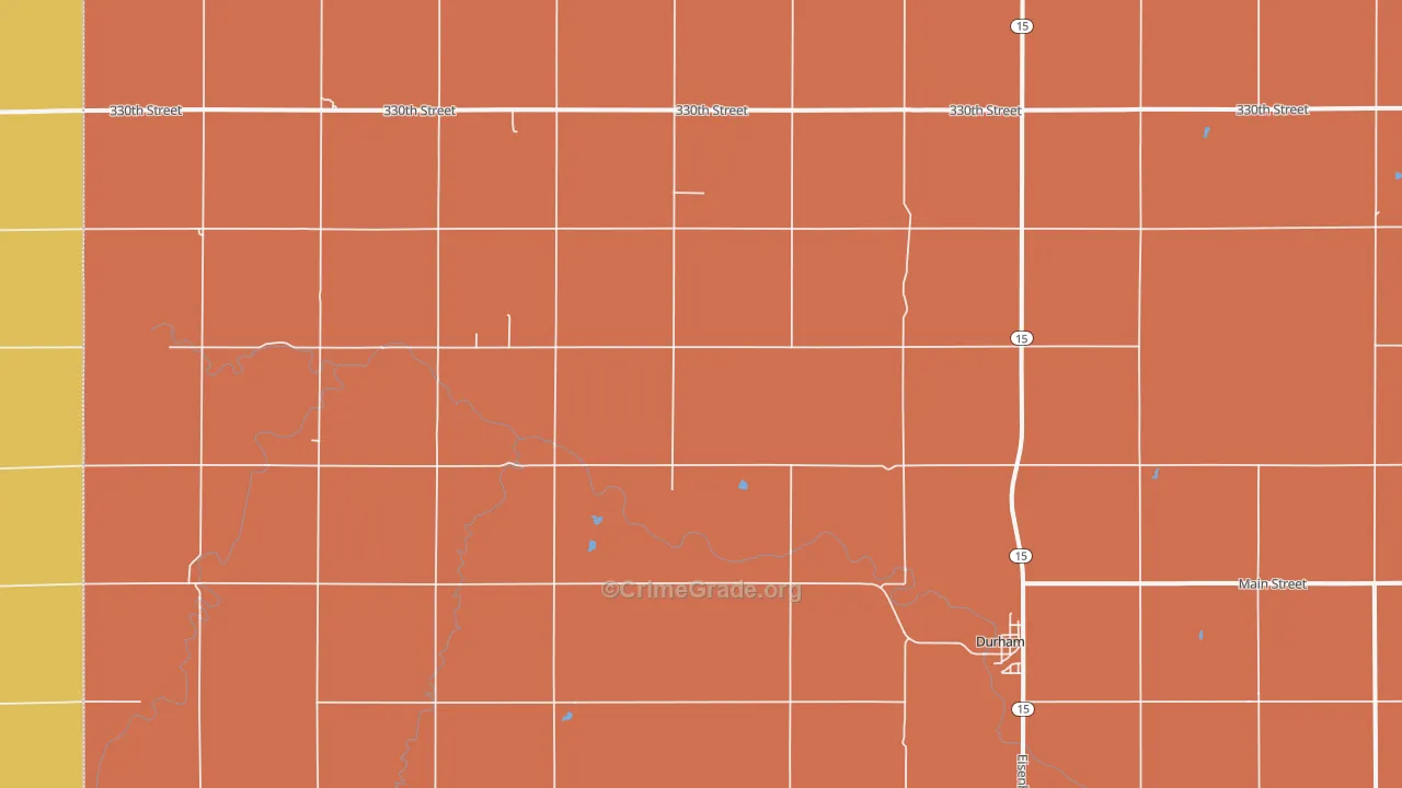 Durham, KS Map of Drug-Related Crime Rates