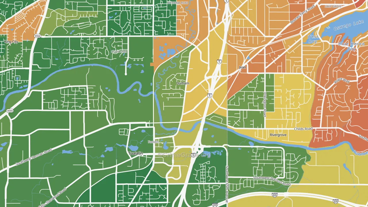 Durham, OR Map of Drug-Related Crime Rates