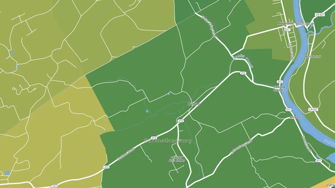 Durham, PA Map of Drug-Related Crime Rates