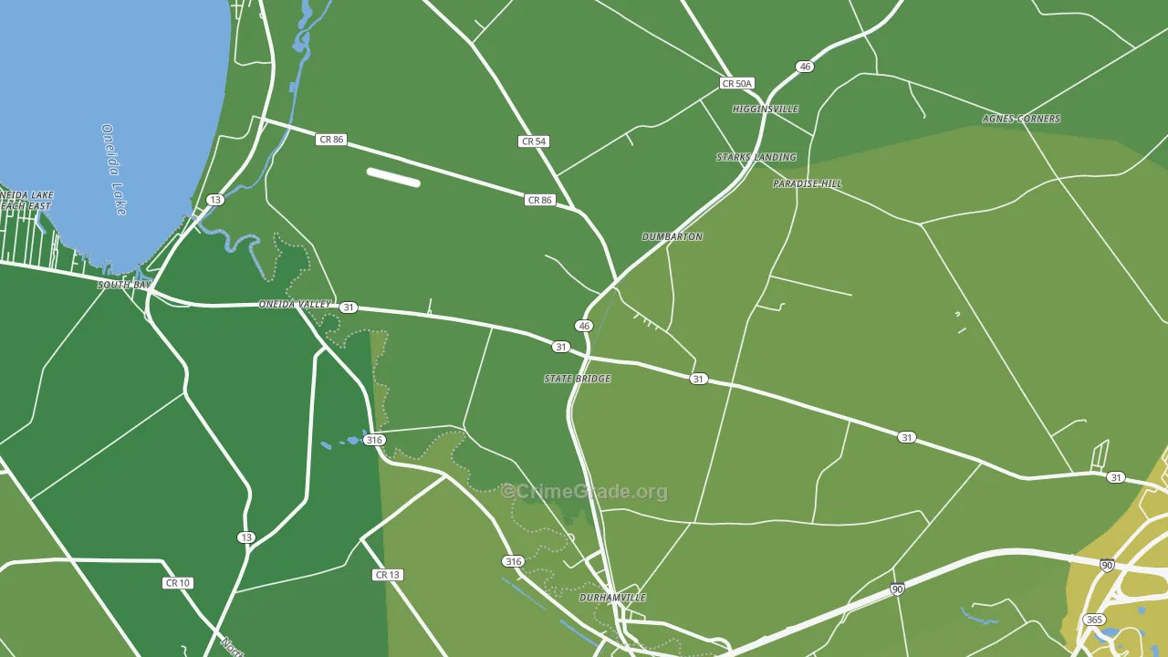 Durhamville, NY Map of Drug-Related Crime Rates