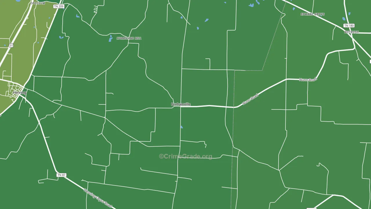 Durhamville, TN Map of Drug-Related Crime Rates