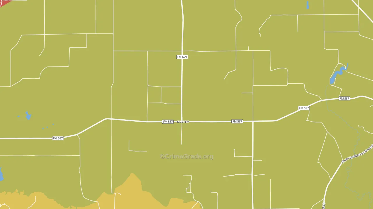 Duster, TX Map of Drug-Related Crime Rates