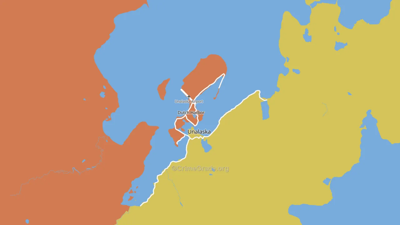 Dutch Harbor, AK Map of Drug-Related Crime Rates