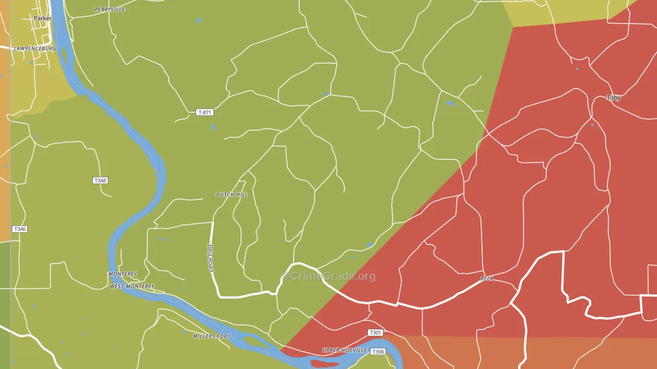 Dutch Hill, PA Map of Drug-Related Crime Rates