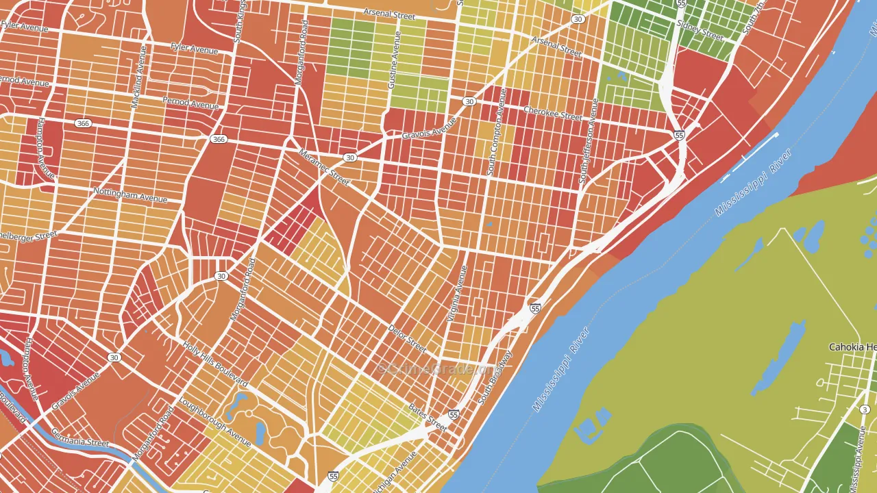Dutchtown, St. Louis, MO Map of Drug-Related Crime Rates