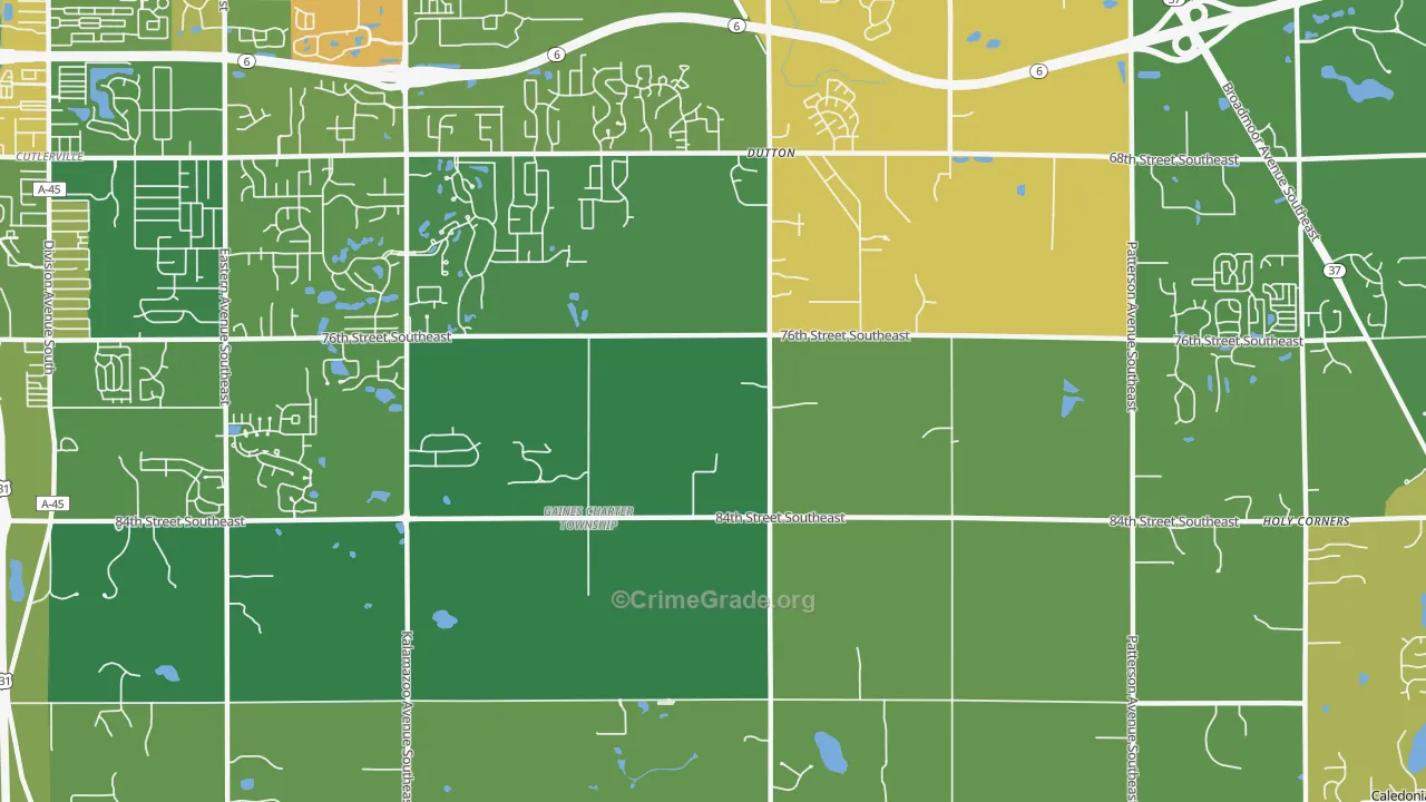 Dutton, MI Map of Drug-Related Crime Rates