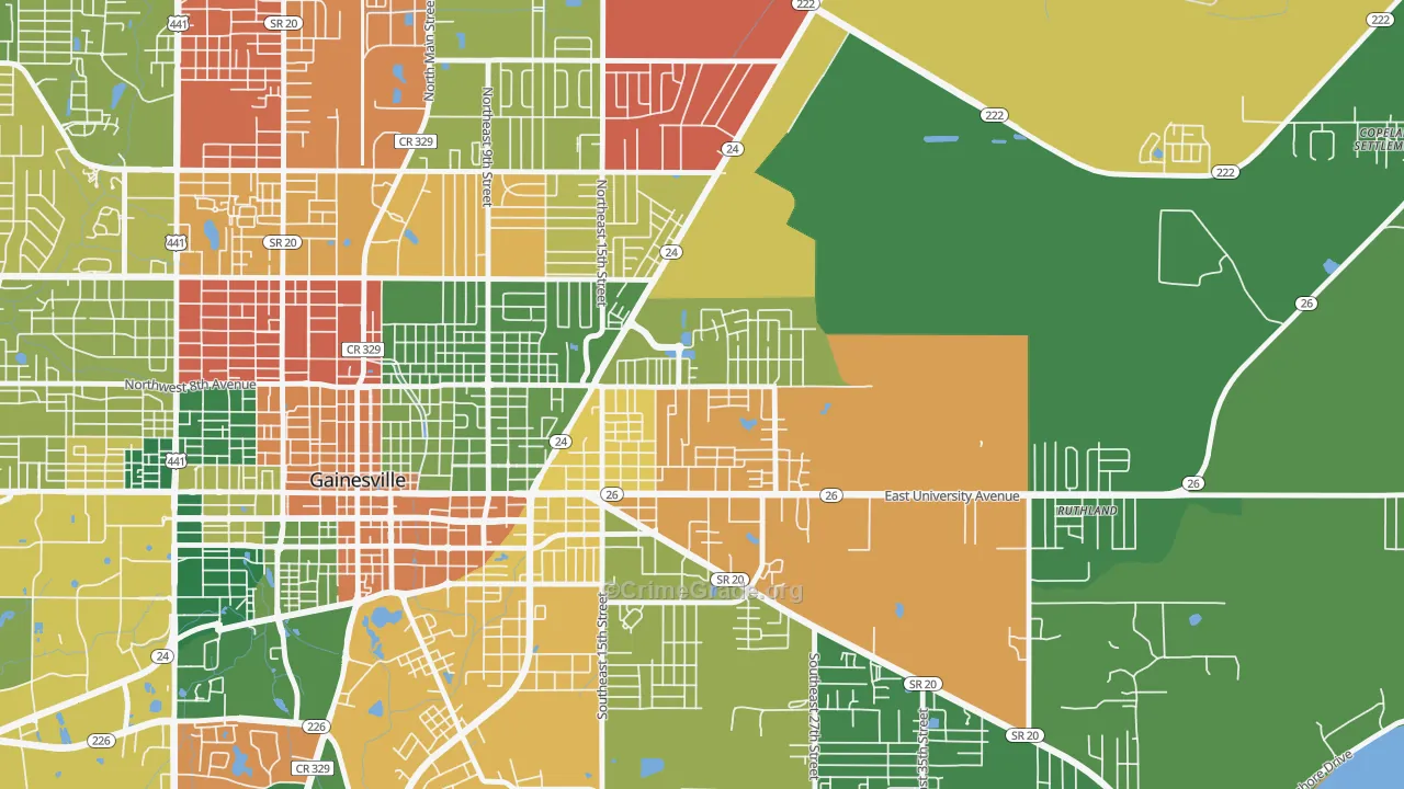 Duval-Eagle Eyes Crime Watch, Gainesville, FL Map of Drug-Related Crime Rates