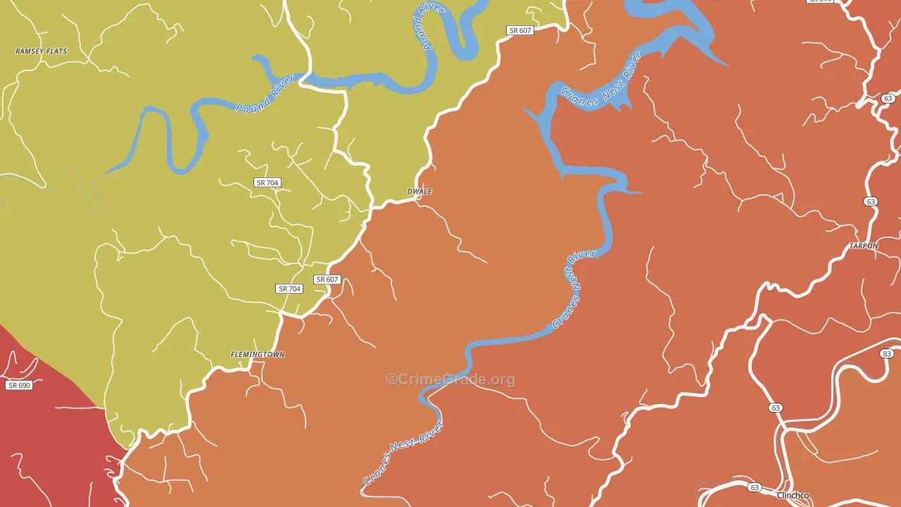 Dwale, VA Map of Drug-Related Crime Rates