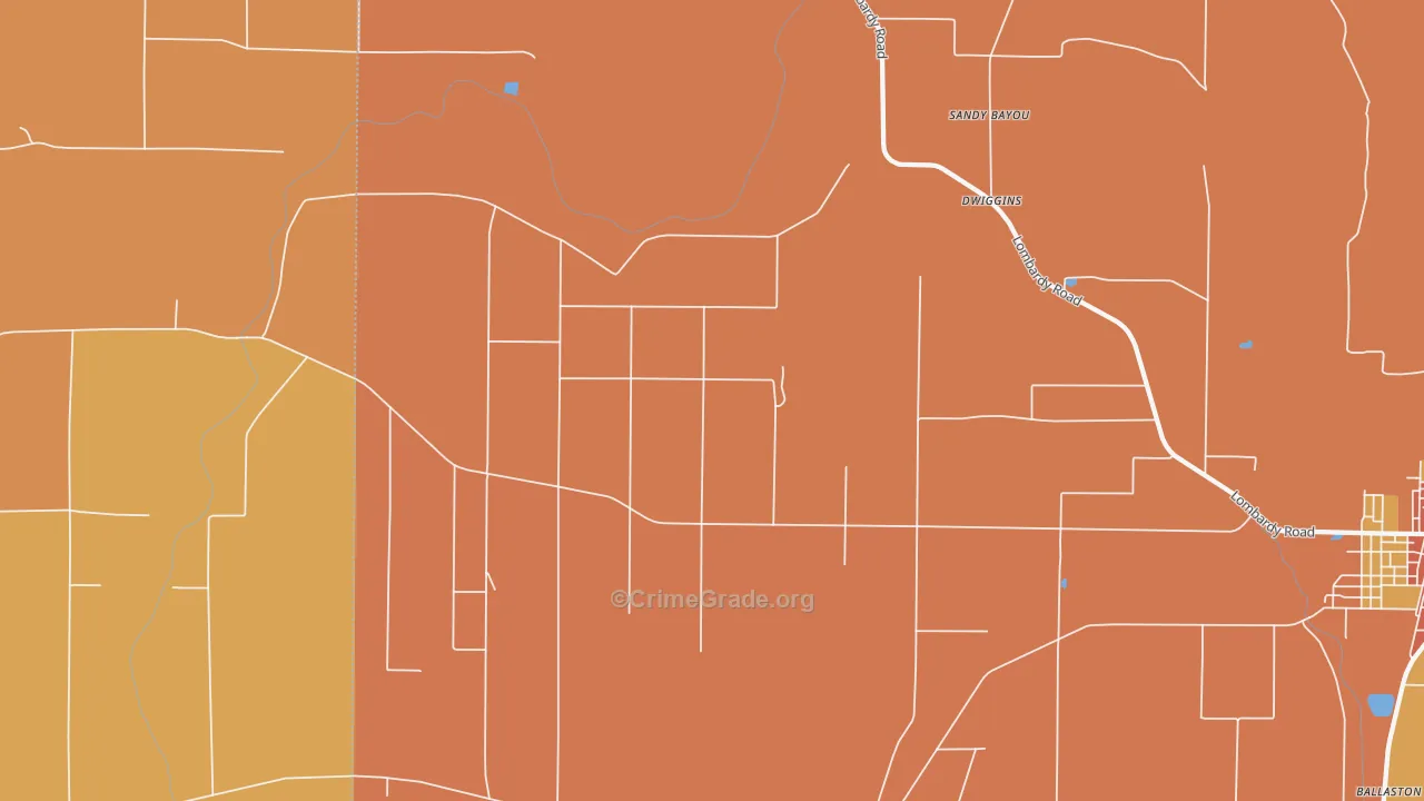 Dwiggins, MS Map of Drug-Related Crime Rates