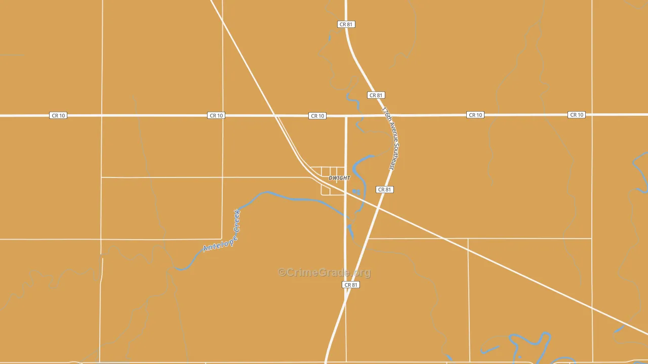 Dwight, ND Map of Drug-Related Crime Rates