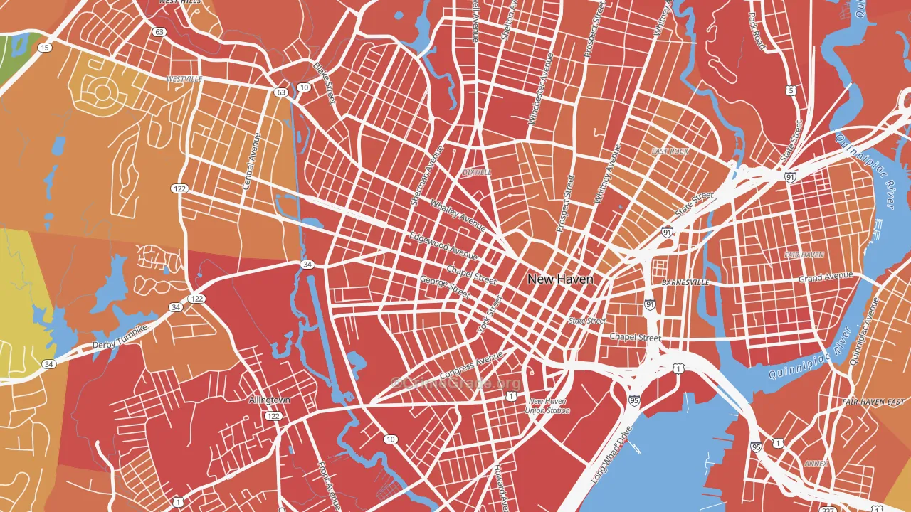 Dwight, New Haven, CT Map of Drug-Related Crime Rates