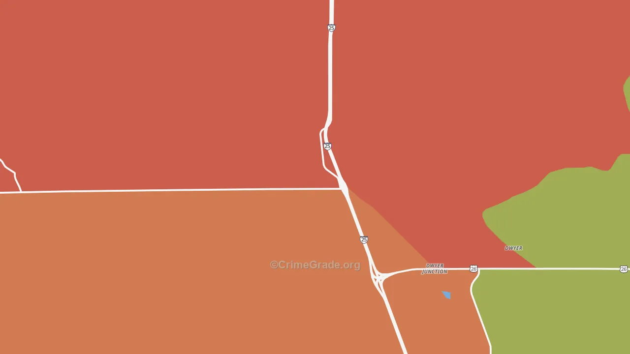 Dwyer, WY Map of Drug-Related Crime Rates