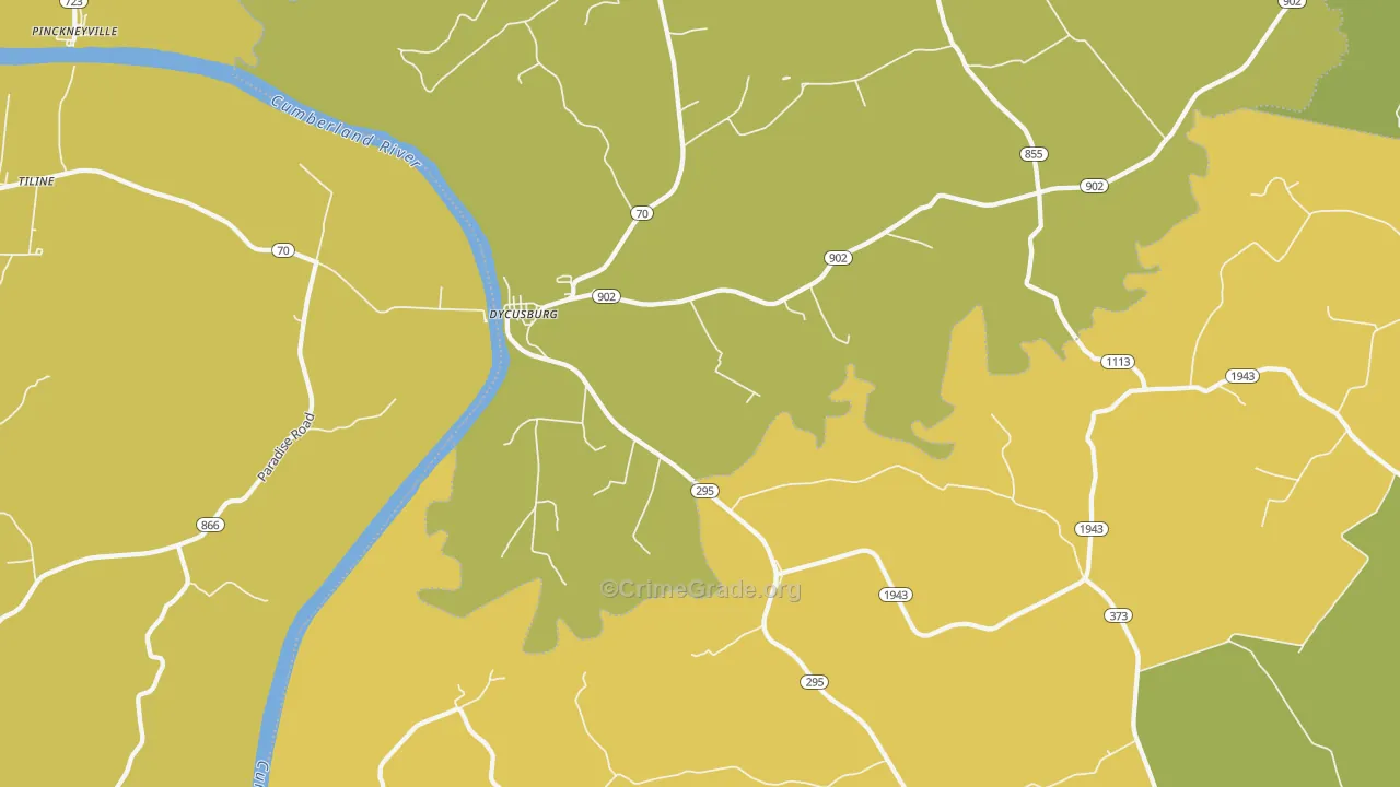 Dycusburg, KY Map of Drug-Related Crime Rates