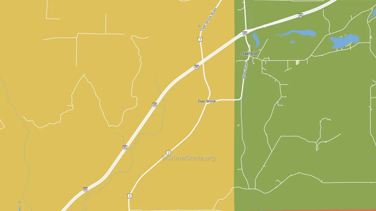 Dyer Brook, ME Map of Drug-Related Crime Rates