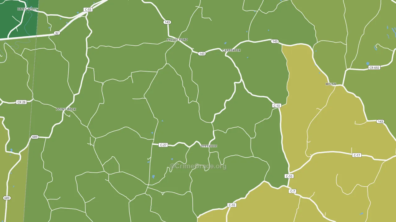 Dyesville, OH Map of Drug-Related Crime Rates