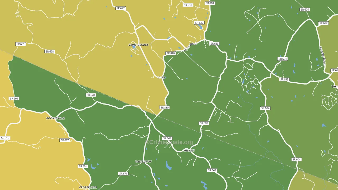 Dyke, VA Map of Drug-Related Crime Rates