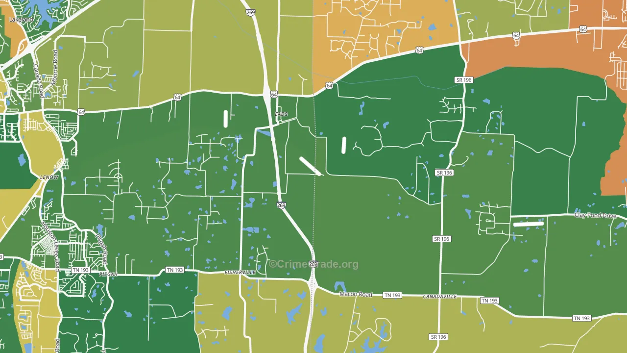 Eads, TN Map of Drug-Related Crime Rates