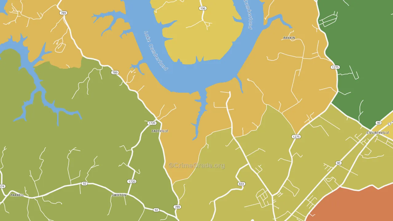 Eadsville, KY Map of Drug-Related Crime Rates