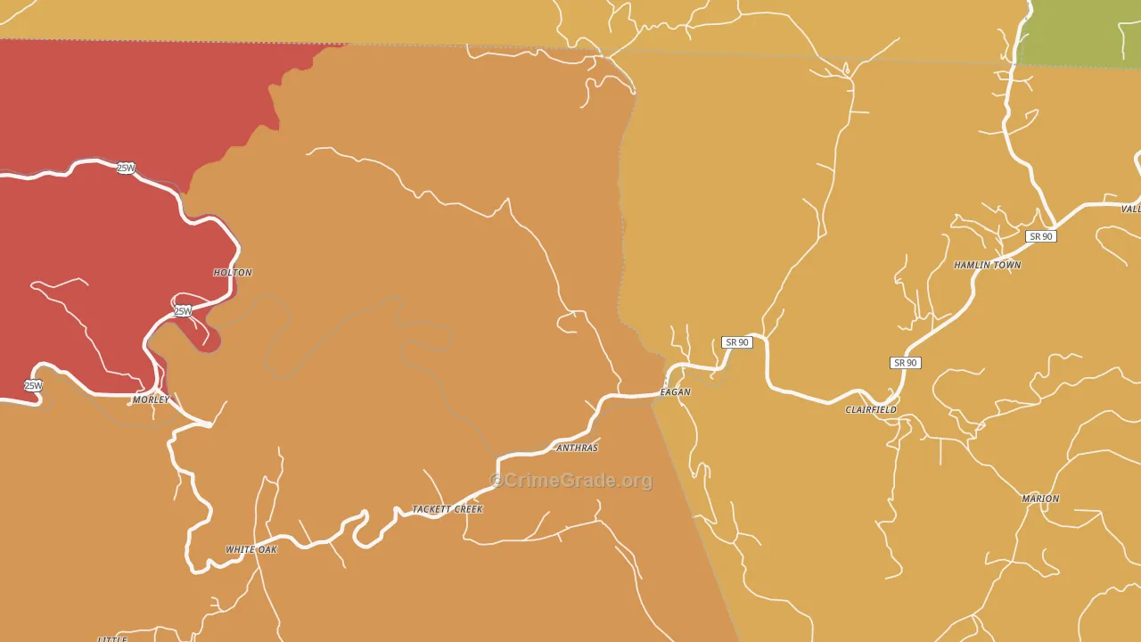 Eagan, TN Map of Drug-Related Crime Rates
