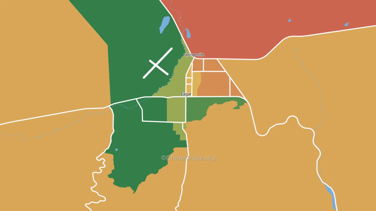 Eagar, AZ Map of Drug-Related Crime Rates