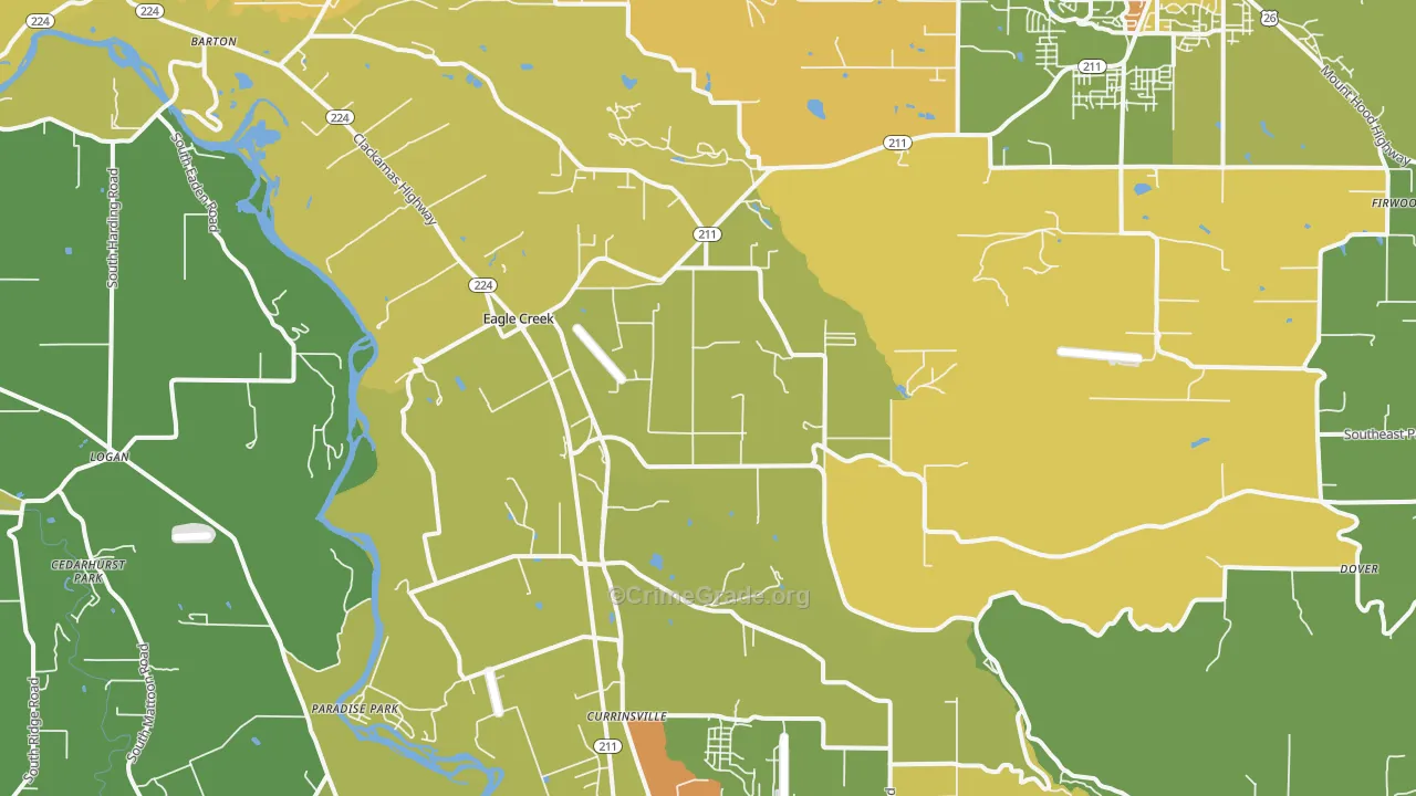 Eagle Creek, OR Map of Drug-Related Crime Rates