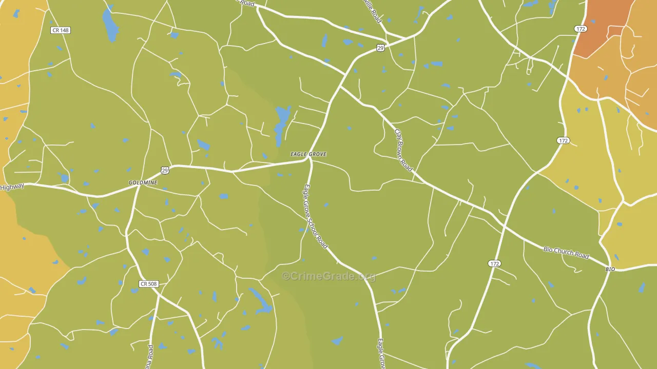 Eagle Grove, GA Map of Drug-Related Crime Rates