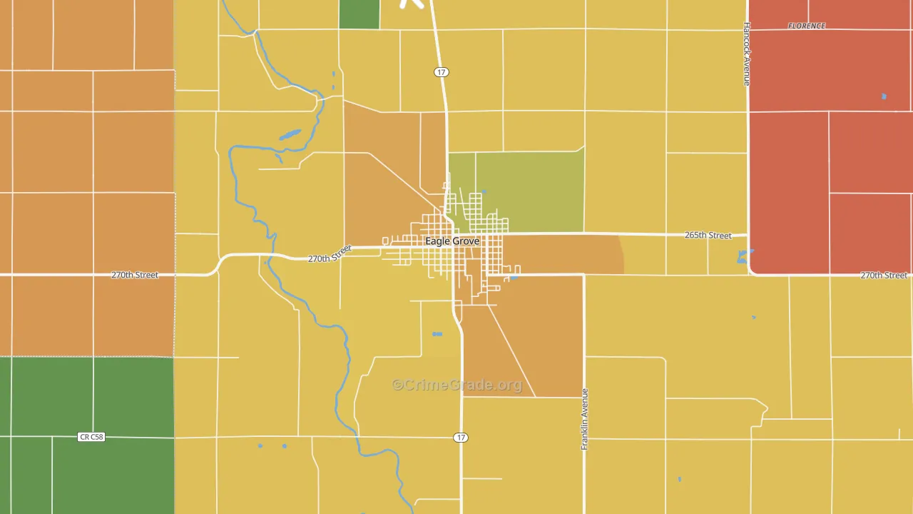 Eagle Grove, IA Map of Drug-Related Crime Rates