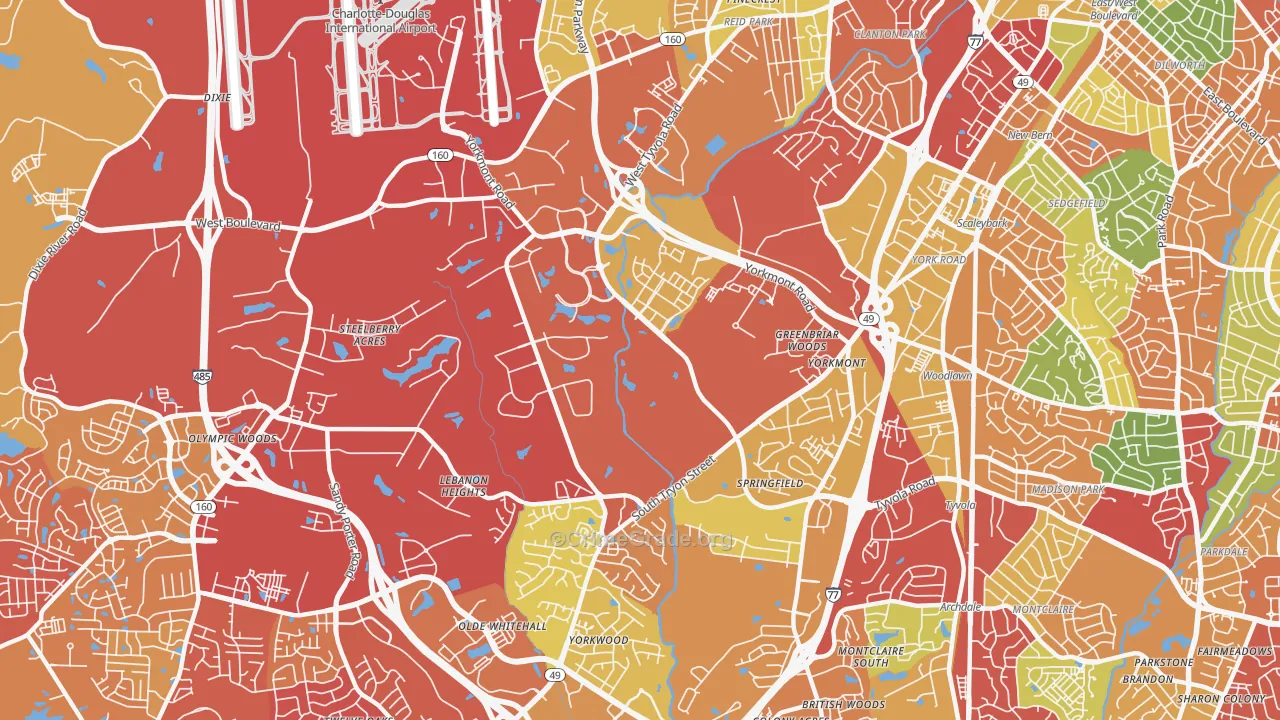 Eagle Lake, Charlotte, NC Map of Drug-Related Crime Rates