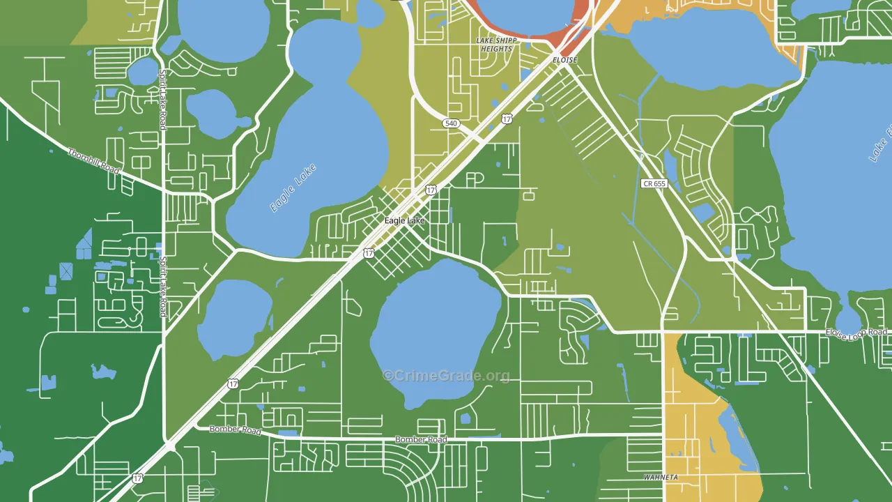 Eagle Lake, FL Map of Drug-Related Crime Rates