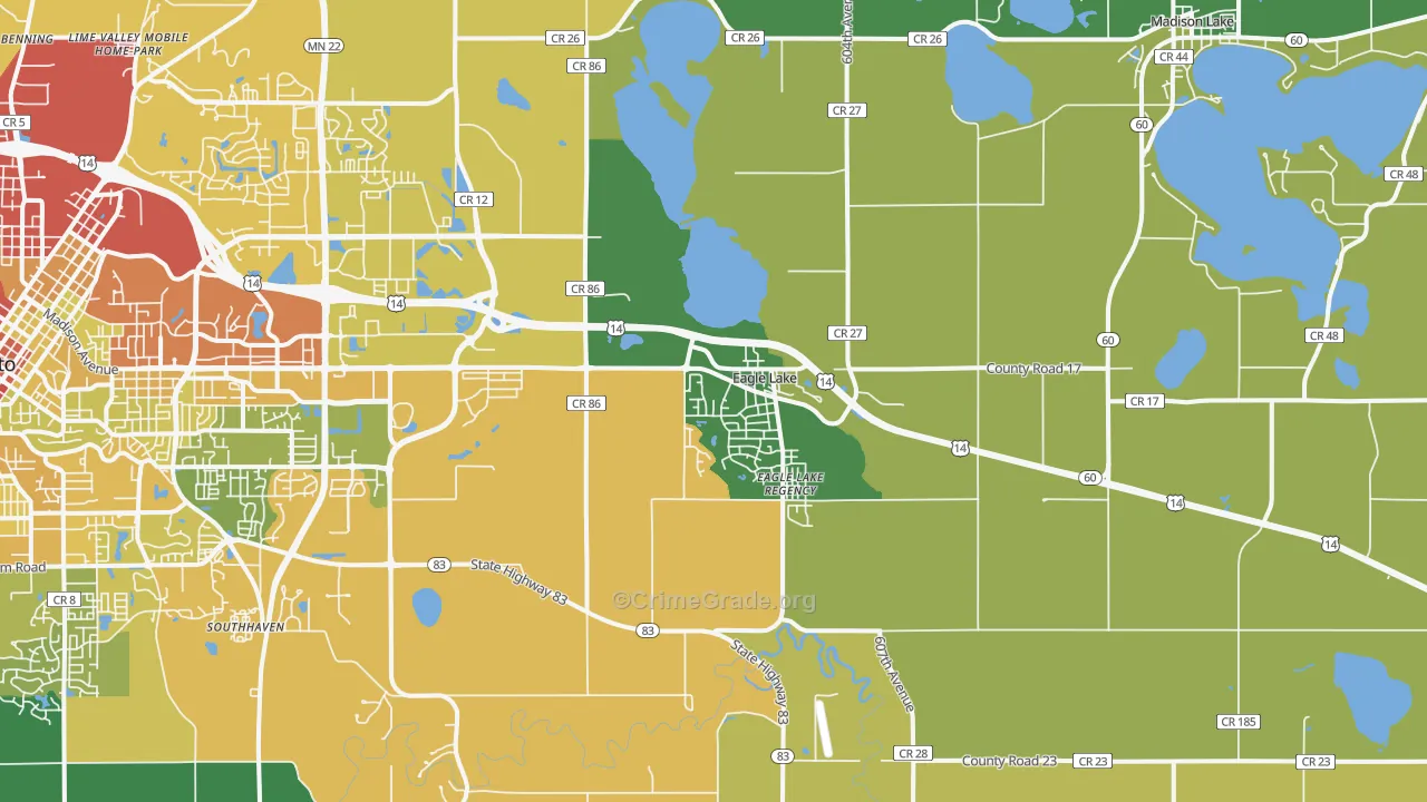 Eagle Lake, MN Map of Drug-Related Crime Rates