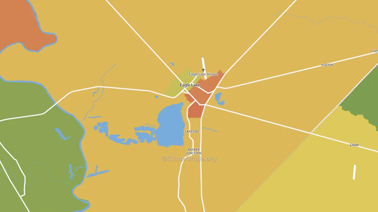 Eagle Lake, TX Map of Drug-Related Crime Rates