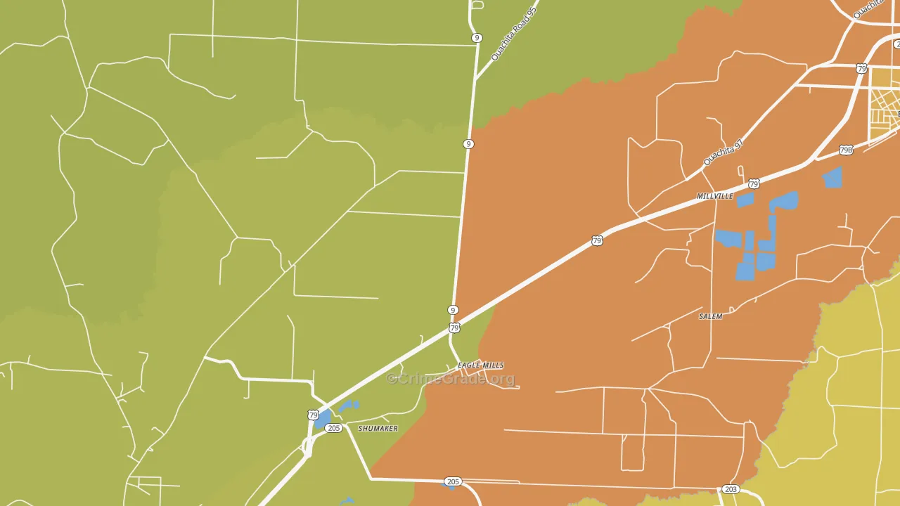 Eagle Mills, AR Map of Drug-Related Crime Rates