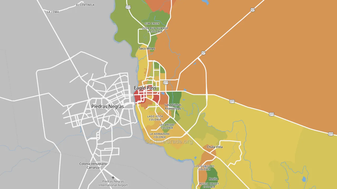 Eagle Pass, TX Map of Drug-Related Crime Rates