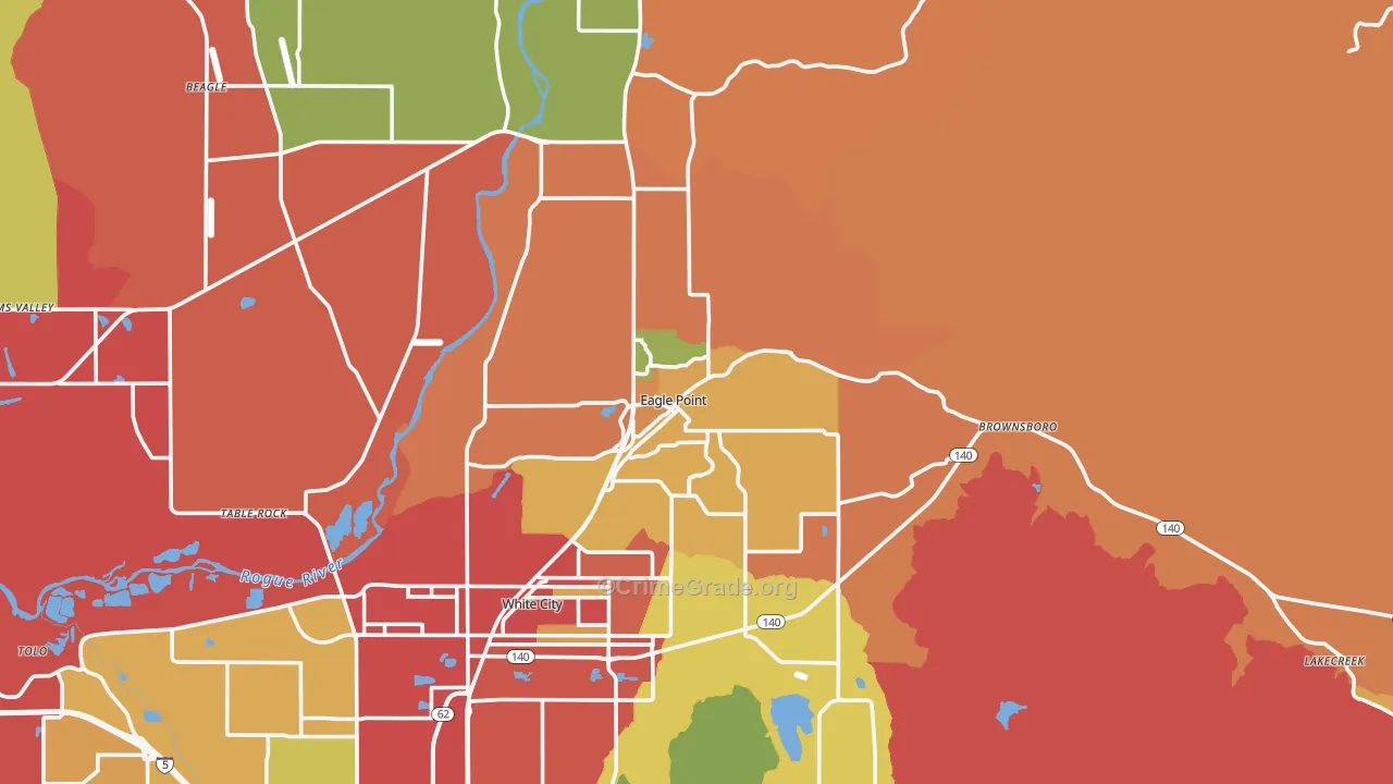 Eagle Point, OR Map of Drug-Related Crime Rates