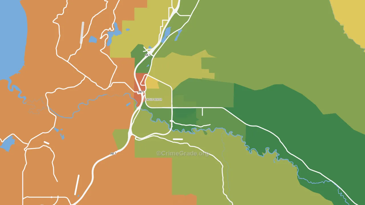 Eagle River, AK Map of Drug-Related Crime Rates