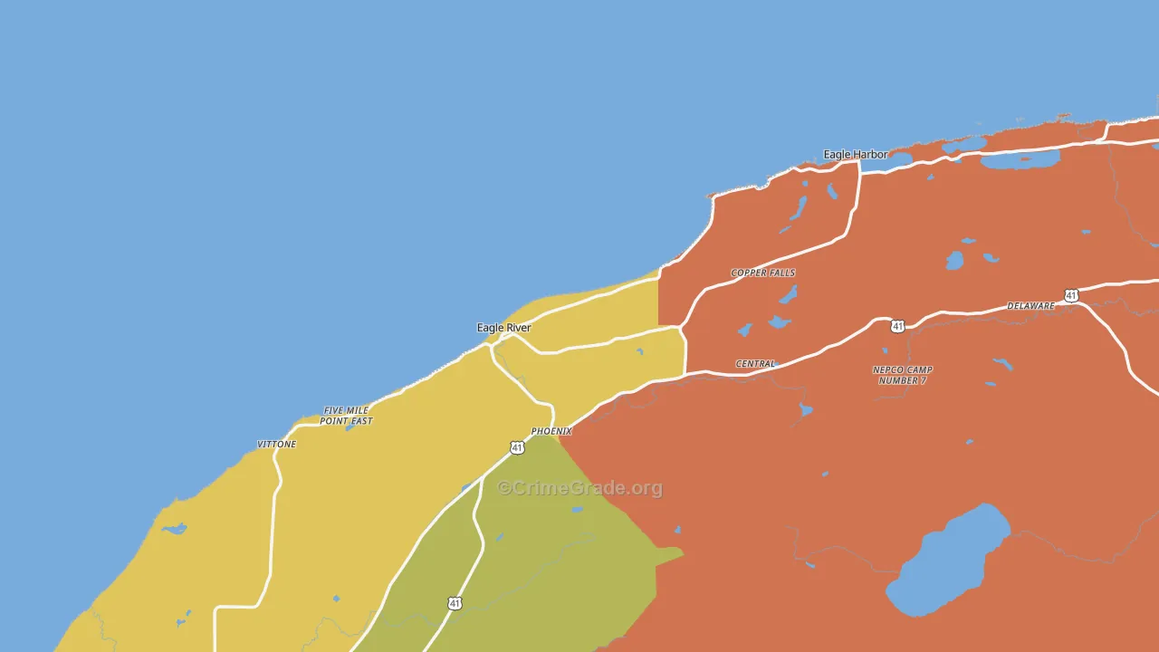Eagle River, MI Map of Drug-Related Crime Rates