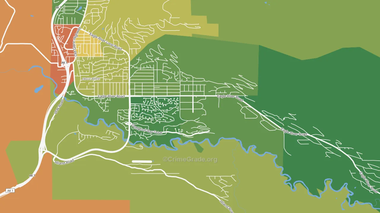 Eagle River Valley, Eagle River, AK Map of Drug-Related Crime Rates