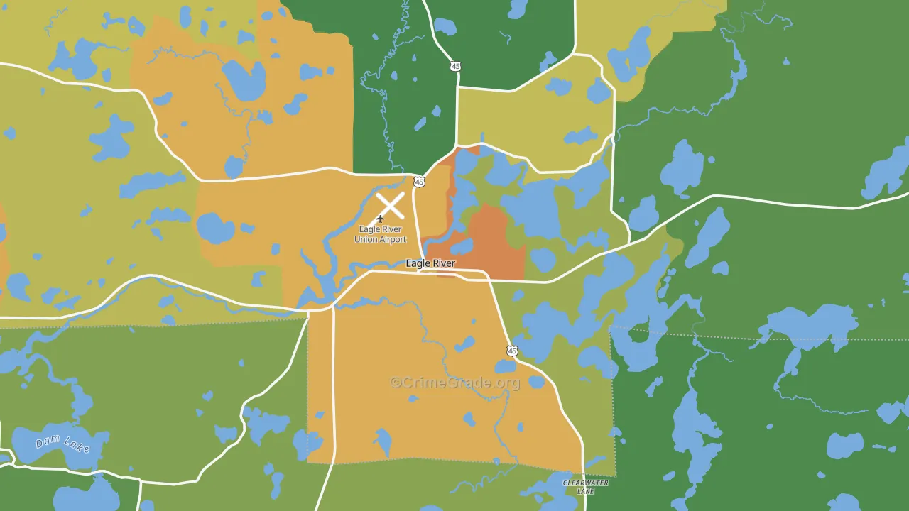 Eagle River, WI Map of Drug-Related Crime Rates