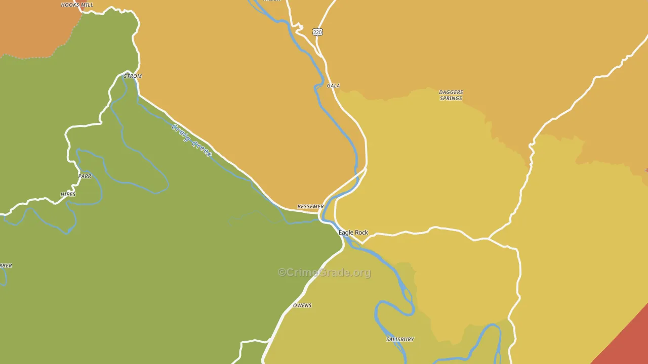 Eagle Rock, VA Map of Drug-Related Crime Rates
