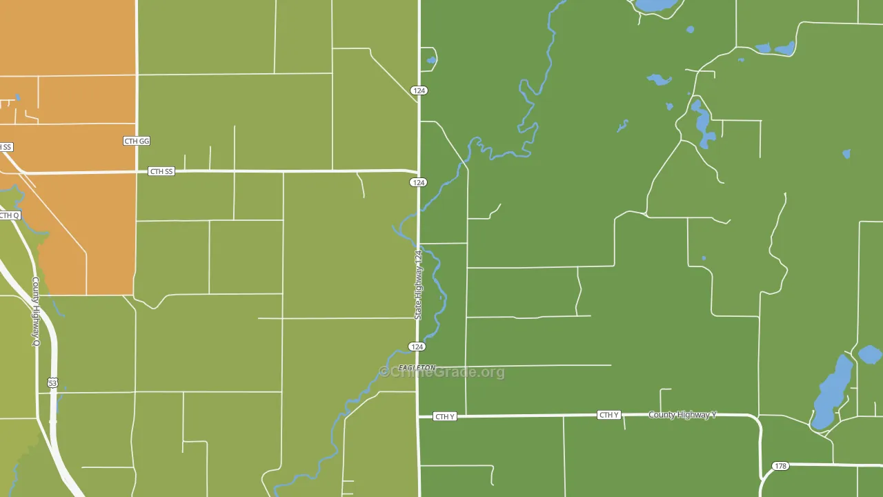 Eagleton, WI Map of Drug-Related Crime Rates