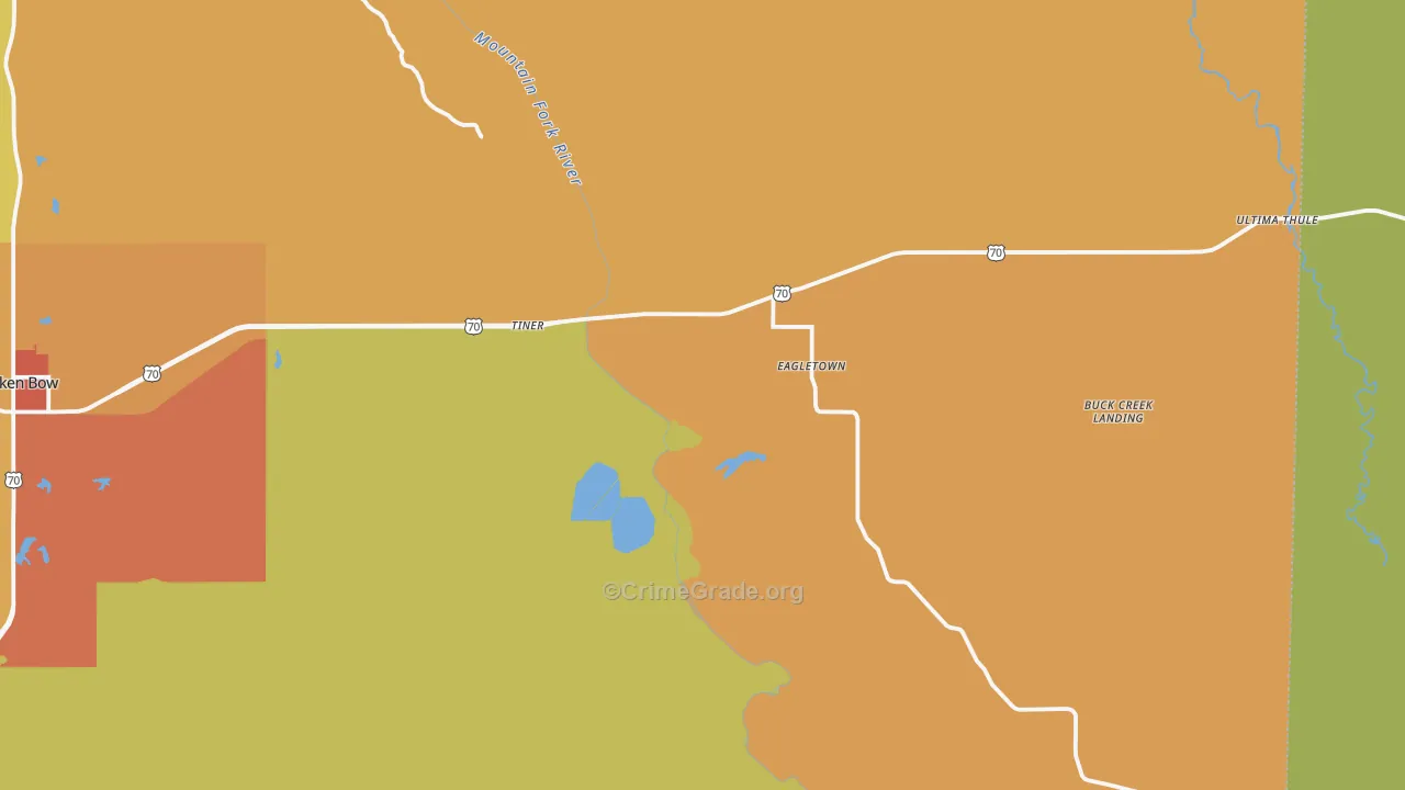 Eagletown, OK Map of Drug-Related Crime Rates