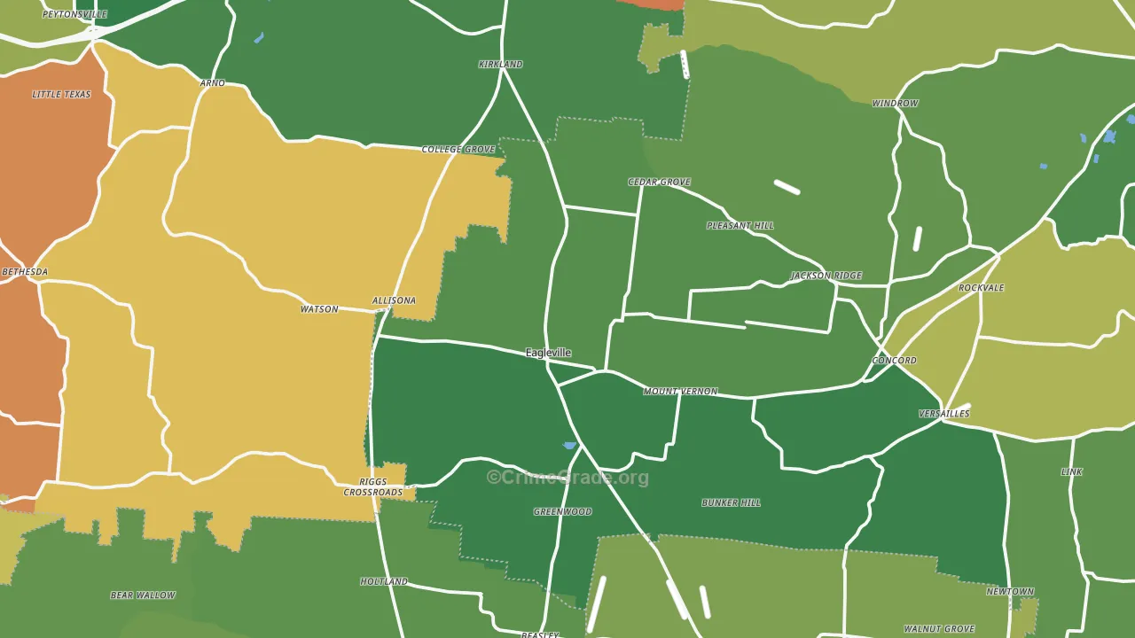 Eagleville, TN Map of Drug-Related Crime Rates