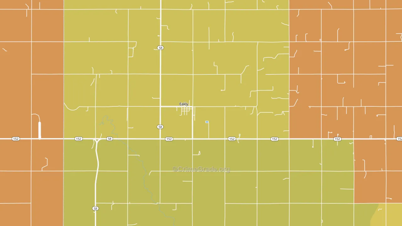 Eakly, OK Map of Drug-Related Crime Rates